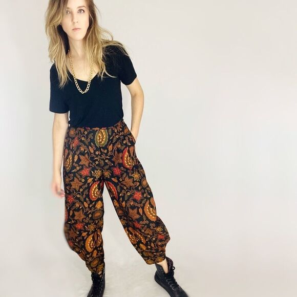 Vintage balloon hem fall pattern pants. Balloon leg pants - Picture 5 of 8